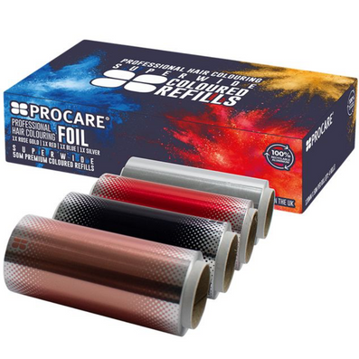 Procare Premium Super Wide Coloured Hair Foil Rolls 120mm x 50mtr Pack of 4