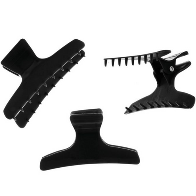 Hair Tools Butterfly Clamps Large Black x 12