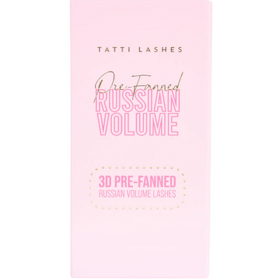 Tatti Lashes 12mm D Curl Pre-Fanned Russian Volume 3D Individual Lashes Black