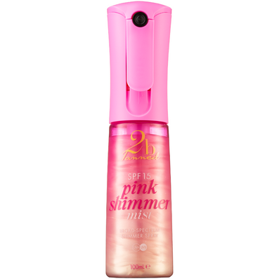 2BTanned Pink Shimmer Mist Broad Spectrum Shimmer Flairosol Spray SPF15 100ml