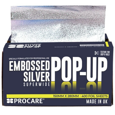 Procare Embossed Silver Hair Foil Pop-Up Sheets 150mm x 280mm 500 Sheets