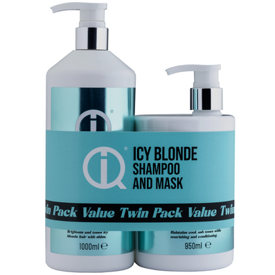 IQ Intelligent Haircare Icy Blonde Shampoo 1000ml & Mask 950ml Twin
