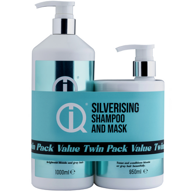 IQ Intelligent Haircare Silverising Shampoo 1000ml & Mask 950ml Twin