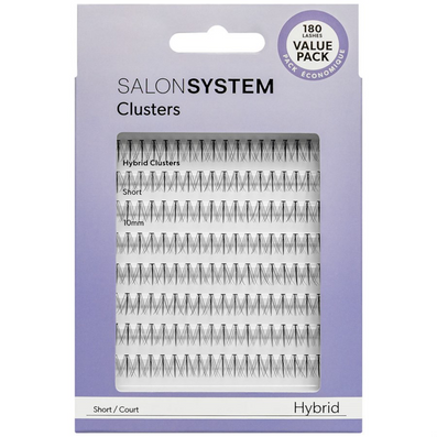 Salon System Individual Cluster Lashes Value Pack Hybrid Short Black