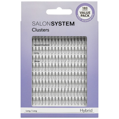 Salon System Individual Cluster Lashes Value Pack Hybrid Long Black