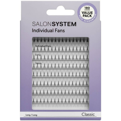 Salon System Individual Fans Lashes Value Pack Classic Long Black