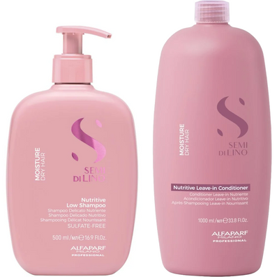 Alfaparf Milano Semi Di Lino Moisture Nutritive Shampoo 500ml & Conditioner 1000ml Twin