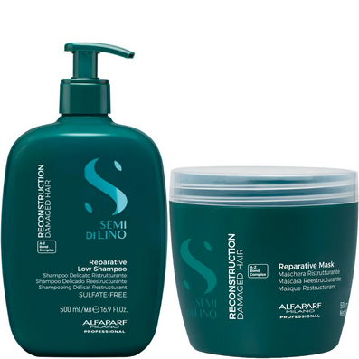 Alfaparf Milano Semi Di Lino Reparative Reconstruction Low Shampoo & Mask Twin 2 x 500ml