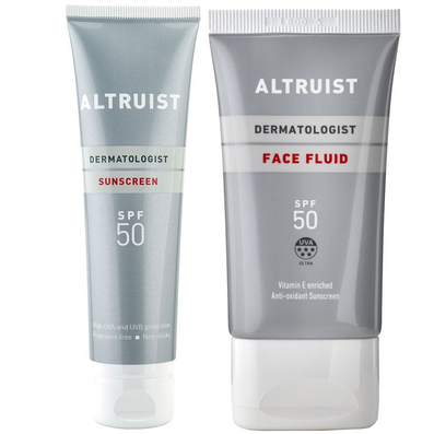 Altruist Dermatologist Sunscreen SPF50 100ml & Face Fluid SPF50 50ml Twin