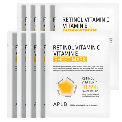 APLB Retinol Vitamin C Vitamin E Sheet Mask 10 x 25ml