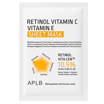 APLB Retinol Vitamin C Vitamin E Sheet Mask 25ml