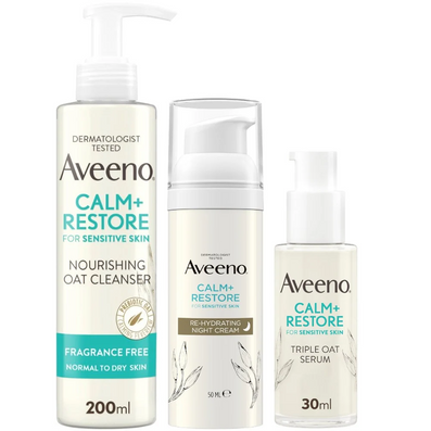 Aveeno Face Calm and Restore Night Nourish Routine for Sensitive Skin