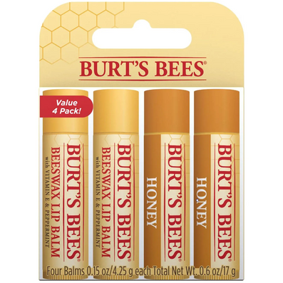 Burt's Bees Beeswax & Honey Lip Balm Set 4 x 4.25g