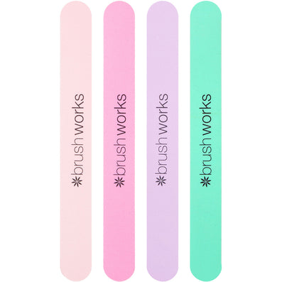 Brushworks Pastel Colour Nail Files Pack of 4