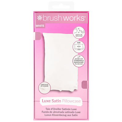 Brushworks Luxe Satin Pillowcase White