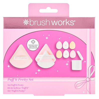 Brushworks Puff It Pretty Powder & Pillow Puff Set