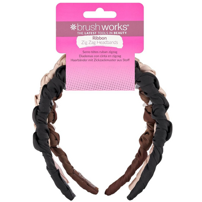 Brushworks Ribbon Zig Zag Headbands Pack of 3