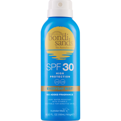 Bondi Sands Everyday Aerosol Mist Spray Fragrance-Free SPF30 160ml