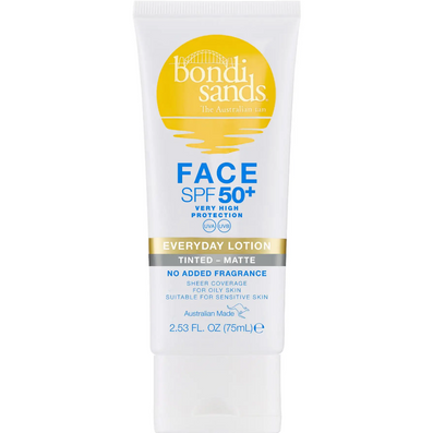 Bondi Sands Everyday Lotion Matte Tinted Face Lotion Fragrance-Free SPF50+ 75ml