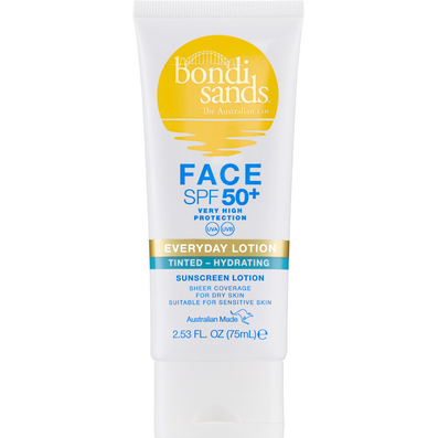 Bondi Sands Tinted Hydrating Face Sunscreen Lotion Fragrance-Free SPF50+ 75ml