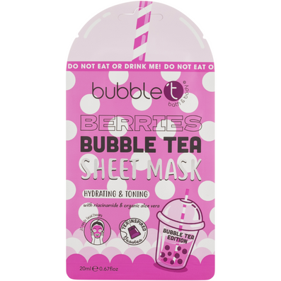 Bubble T Cosmetics Hydrating Sheet Mask Berries 20ml