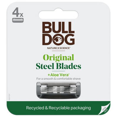 Bulldog Skincare Original Steel Blades Pack of 4