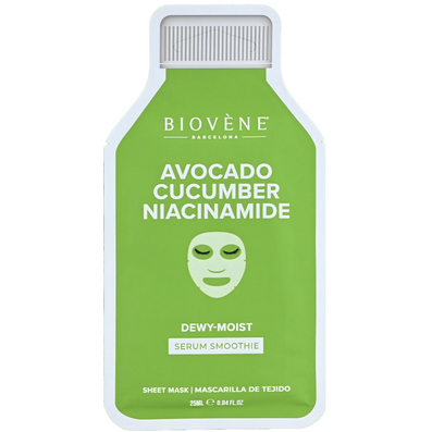 Biovene Avocado Cucumber Niacinamide Dewy-Moist Serum Smoothie Sheet Mask 25ml