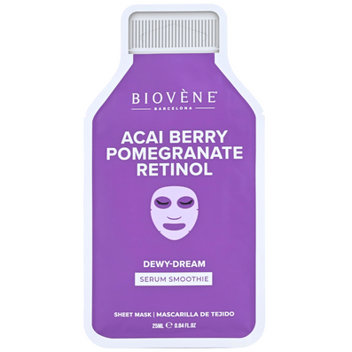 Biovene Acai Berry Pomegranate Retinol Dewy-Dream Serum Smoothie Sheet Mask 25ml