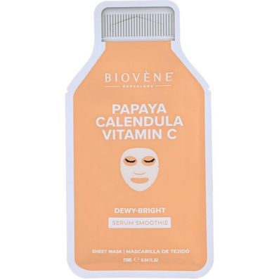 Biovene Papaya Calendula Vitamin C Dewy-Bright Serum Smoothie Sheet Mask 25ml