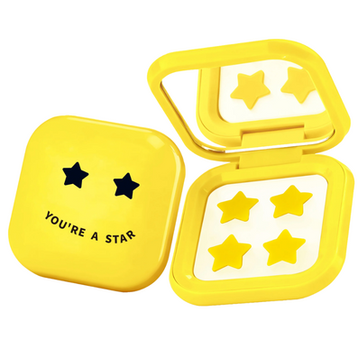 Biovene Compact Mirror Case Hydrocolloid Star Pimple Patches Yellow x32