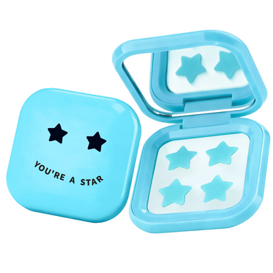 Biovene Compact Mirror Case Hydrocolloid Star Pimple Patches Blue x32