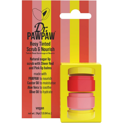 Dr. PawPaw Rosy Tinted Scrub & Nourish Lip Scrub & Balm Duo