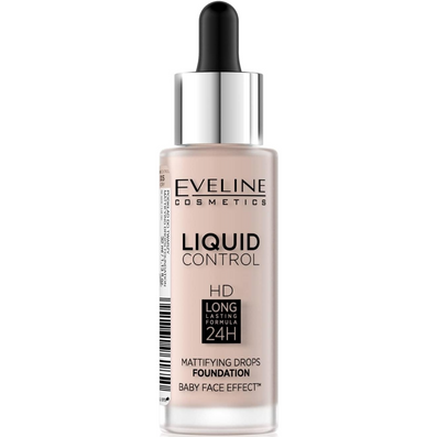 Eveline Cosmetics Liquid Control HD 24h Long-lasting Mattifying Drops Foundation 32ml