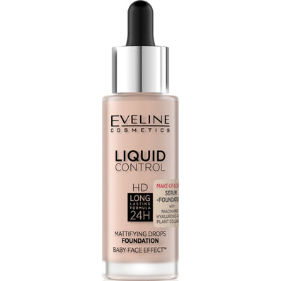 Eveline Cosmetics Liquid Control HD 24h Long-lasting Mattifying Drops Foundation 32ml