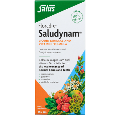 Floradix Saludynam Liquid Calcium, Magnesium, Zinc and Vitamin D Formula 250ml