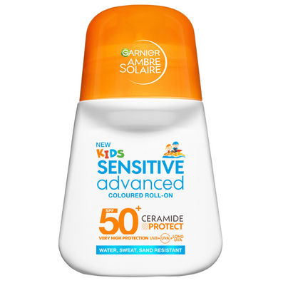 Garnier Ambre Solaire Kids Sensitive Advanced Coloured Roll-On Sunscreen SPF50+ 50ml