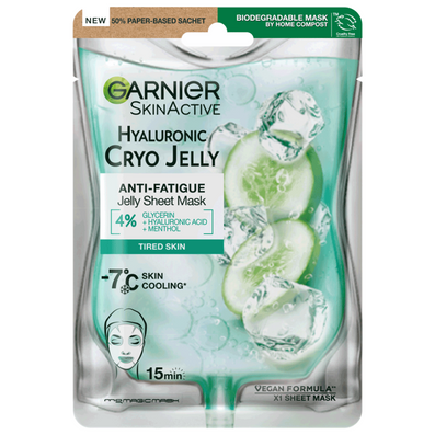 Garnier Skin Active Hyaluronic & Cucumber Cryo Jelly Anti-Fatigue Jelly Mask 27g