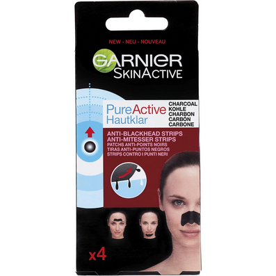Garnier Pure Active Anti-Blackhead Charcoal Nose Strips Pack of 4