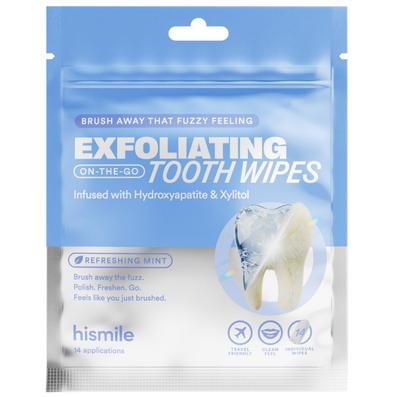 Hismile On-The-Go Exfoliating Tooth Wipes x14