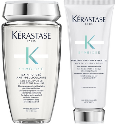 Kérastase Symbiose Moisturising Anti-Dandruff Shampoo 250ml & Fondant Soothing Cellular Conditioner 200ml Twin