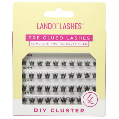 Land of Lashes DIY Cluster Pre-Glued Cluster Lashes #1 Black