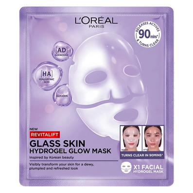 L'Oreal Paris Revitalift Filler Glass Skin Hydrogel Glow Sheet Mask 37g