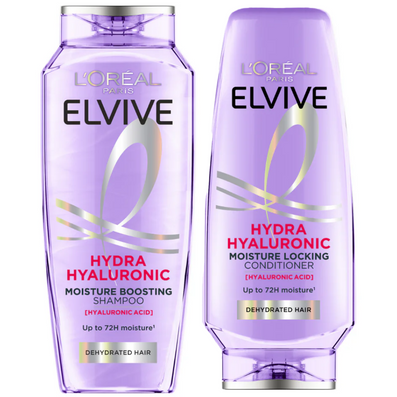L'Oreal Paris Elvive Hydra Hyaluronic Moisture Boosting Shampoo 400ml & Conditioner 300ml Twin