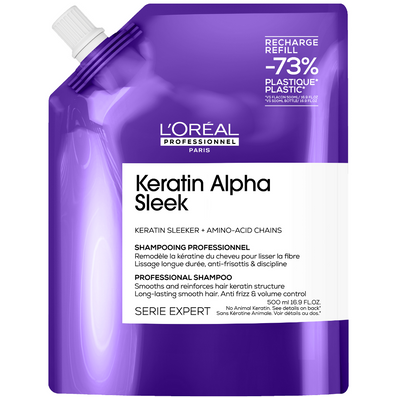 L'Oreal Professionnel Serie Expert Keratin Alpha Sleek Shampoo Refill Pouch 500ml