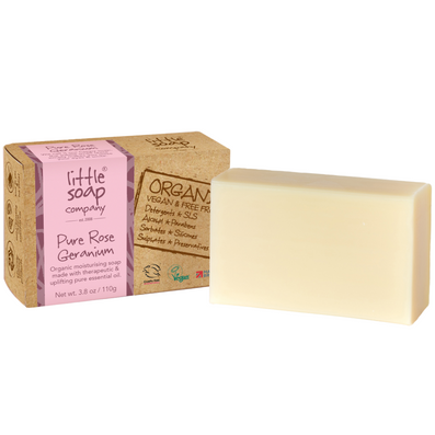 Little Soap Company Organic Pure Rose Geranium Soap Bar 110g