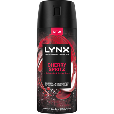 Lynx Fine Fragrance 72h Cherry Spritz Red Apple & Amber Premium Deodorant Body Spray 35ml