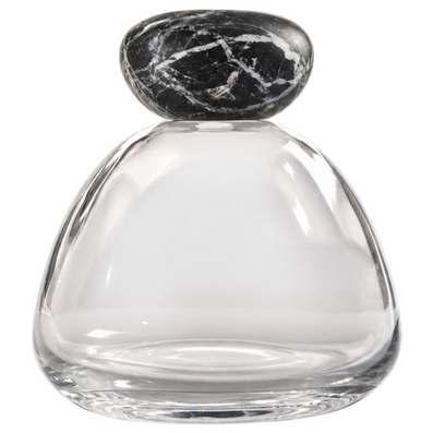 Millefiori Milano Transparent Marble Glass Diffuser with Black Lid