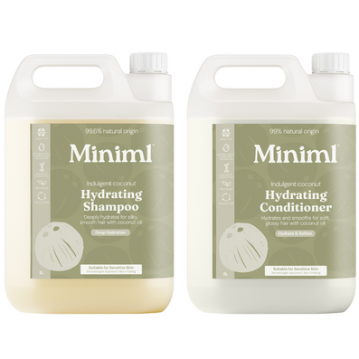 Miniml Eco-Friendly Nourishing Coconut Hair Shampoo & Conditioner Twin 2 x 5000ml