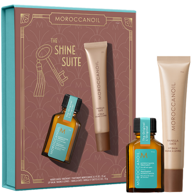 Moroccanoil The Shine Suite Treatment & Vanilla Date Lip Balm Gift Set