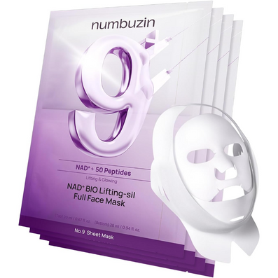 Numbuzin No. 9 NAD+ BIO Lifting-sil Full Face Sheet Mask x4